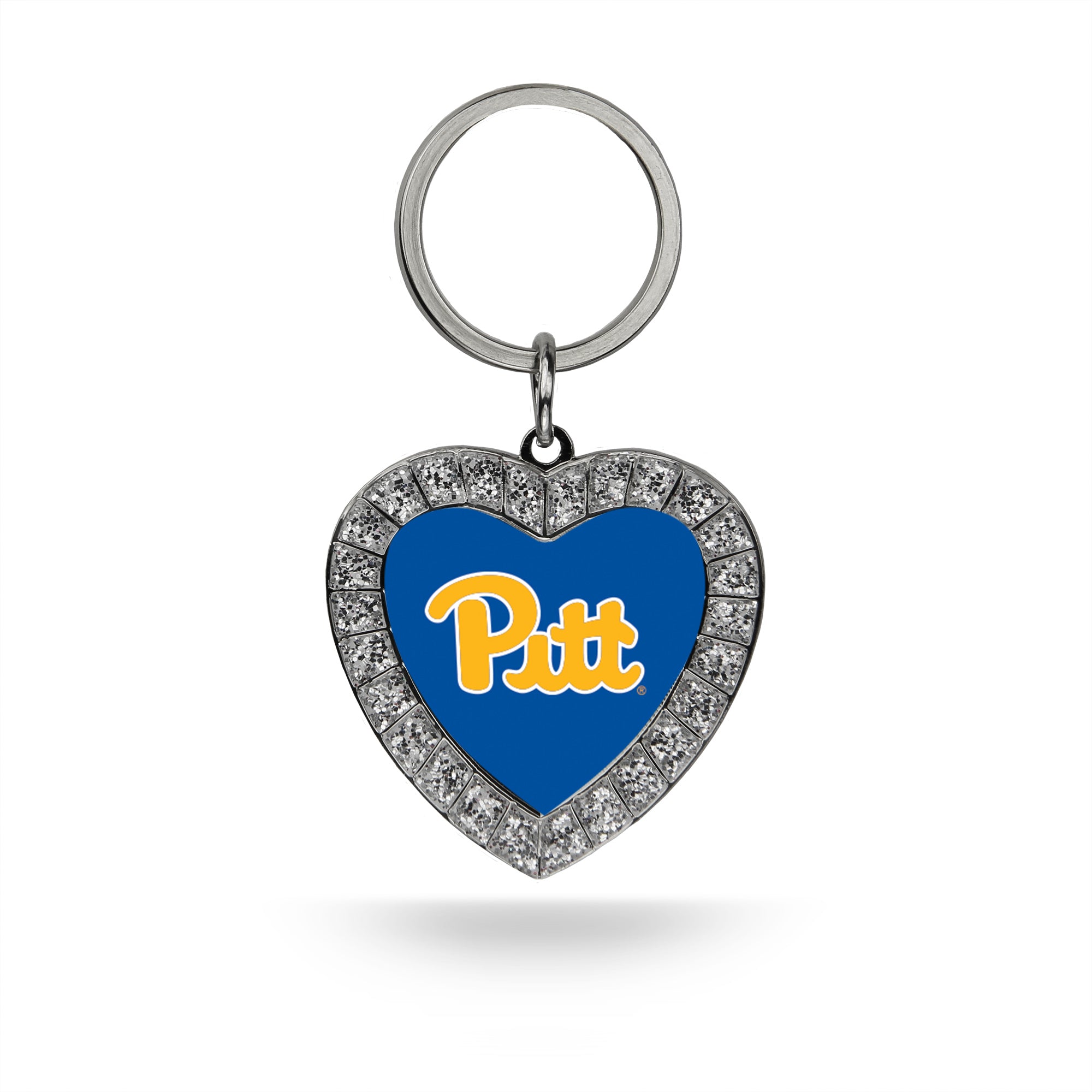 Pitt Panthers Rhinestone Heart Keychain