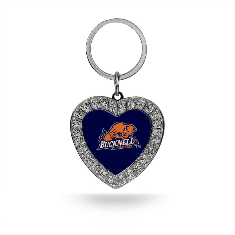Bucknell Rhinestone Heart Keychain