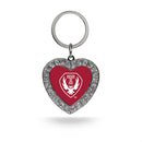 Temple Owls Rhinestone Heart Keychain