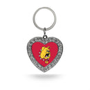 Ferris State Rhinestone Heart Key Chain