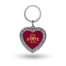 Iowa State Rhinestone Heart Key Chain