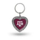 Texas A&M Rhinestone Heart Key Chain