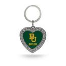 Baylor Rhinestone Heart Keychain