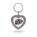Utep Rhinestone Heart Keychain