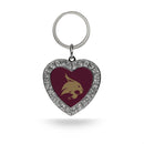 Texas State Rhinestone Heart Keychain