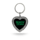 North Texas Rhinestone Heart Keychain