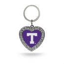 Tarleton State Rhinestone Heart Keychain
