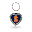 Syracuse Rhinestone Heart Keychain