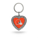 Cleveland Browns Rhinestone Heart Key Chain
