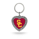 Southern Cal Rhinestone Heart Keychain
