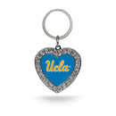 UCLA Rhinestone Heart Keychain