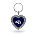 Gonzaga Rhinestone Heart Keychain