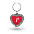 Cincinnati Rhinestone Heart Key Chain