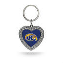 Kent State Rhinestone Heart Keychain
