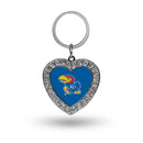 Kansas Rhinestone Heart Key Chain