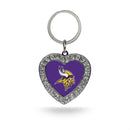 Vikings Rhinestone Heart Keychain