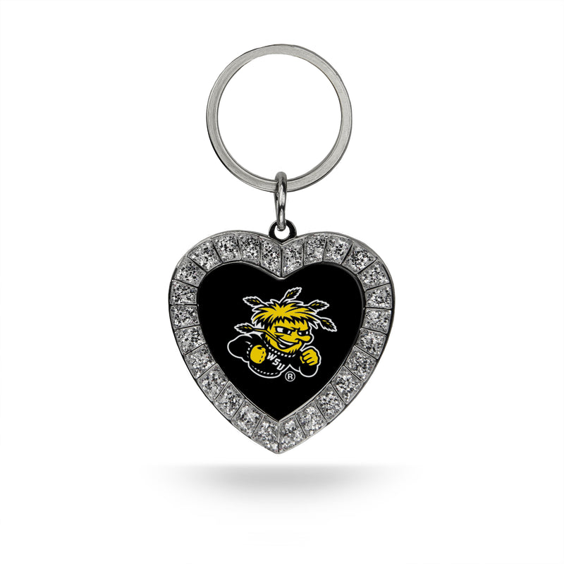 Wichita State Rhinestone Heart Keychain