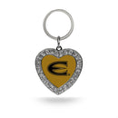 Emporia State Rhinestone Heart Keychain
