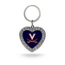 Virginia University Rhinestone Heart Keychain