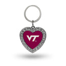 Virginia Tech Rhinestone Heart Key Chain