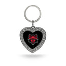 Arkansas State Rhinestone Heart Keychain