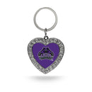 Central Arkansas Rhinestone Heart Keychain