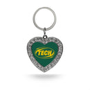 Arkansas Tech Rhinestone Heart Key Chain