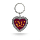 Washington Commanders Rhinestone Heart Keychain