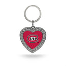 St. Cloud State Rhinestone Heart Keychain