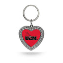 Central Missouri Mules Rhinestone Heart Key Chain