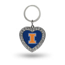 Illinois Rhinestone Heart Key Chain