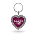 Southern Illinois Rhinestone Heart Key Chain