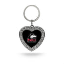 Northern Illinois Rhinestone Heart Keychain