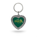 North Dakota State Rhinestone Heart Keychain