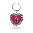 South Dakota Rhinestone Heart Keychain