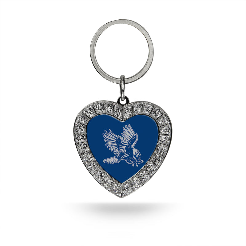 Dickinson State Rhinestone Heart Keychain