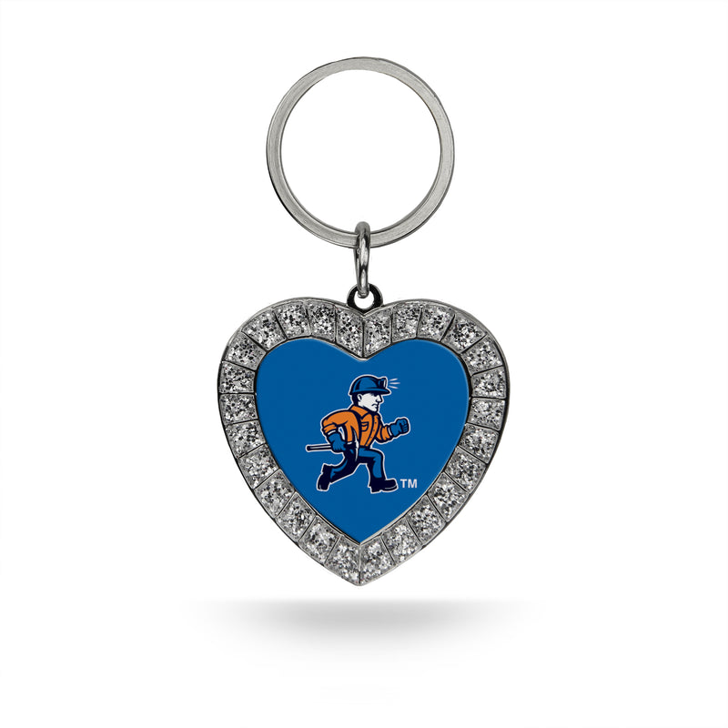 Wisconsin - Platteville Rhinestone Heart Keychain