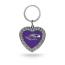 Wisconsin - Whitewater Rhinestone Heart Keychain