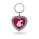 Washington State Rhinestone Heart Keychain