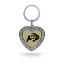 Colorado Rhinestone Heart Keychain