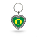 Oregon Rhinestone Heart Keychain