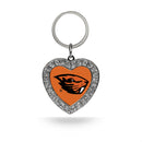 Oregon State Rhinestone Heart Keychain