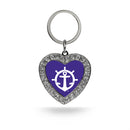 Portland Pilots Rhinestone Heart Keychain
