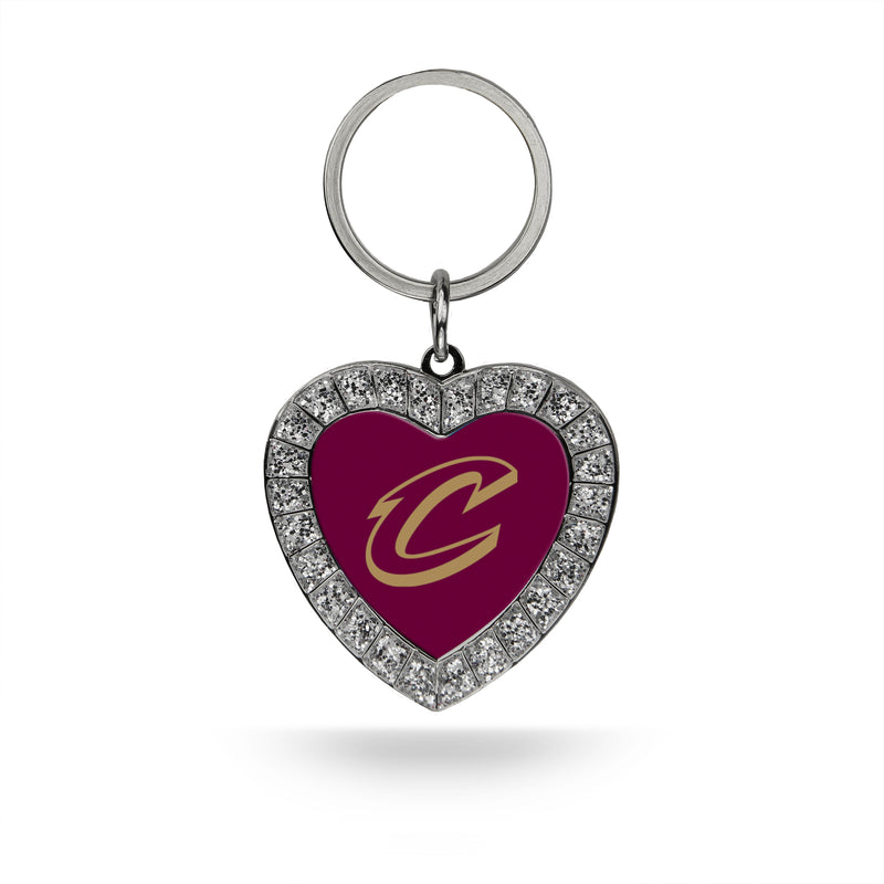 Cavaliers Rhinestone Heart Keychain