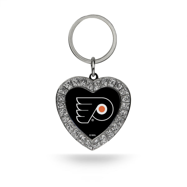 Flyers Rhinestone Heart Keychain
