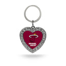 Heat Rhinestone Heart Keychain