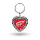 Detroit Redwing Rhinestone Heart Key Chain