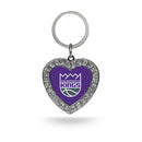 Kings Rhinestone Heart Keychain