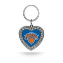 Knicks Rhinestone Heart Keychain