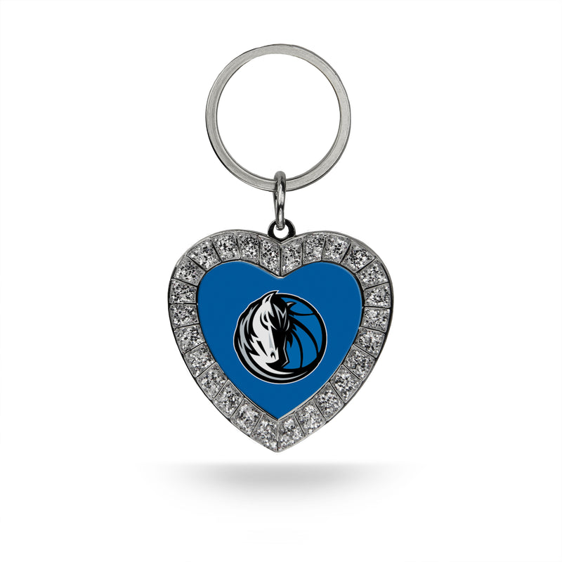 Mavericks Rhinestone Heart Keychain